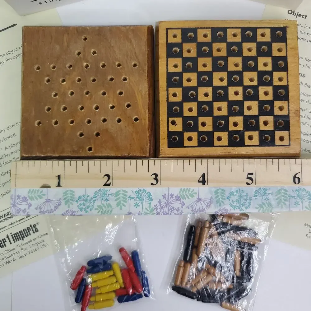 Pier 1 imports Chinese Checkers & Checkers Mini Travel Board Games
